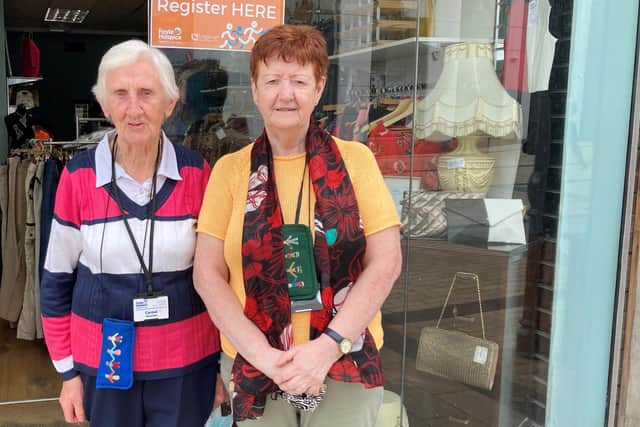 Hard working Foyle Hospice shop volunteers.