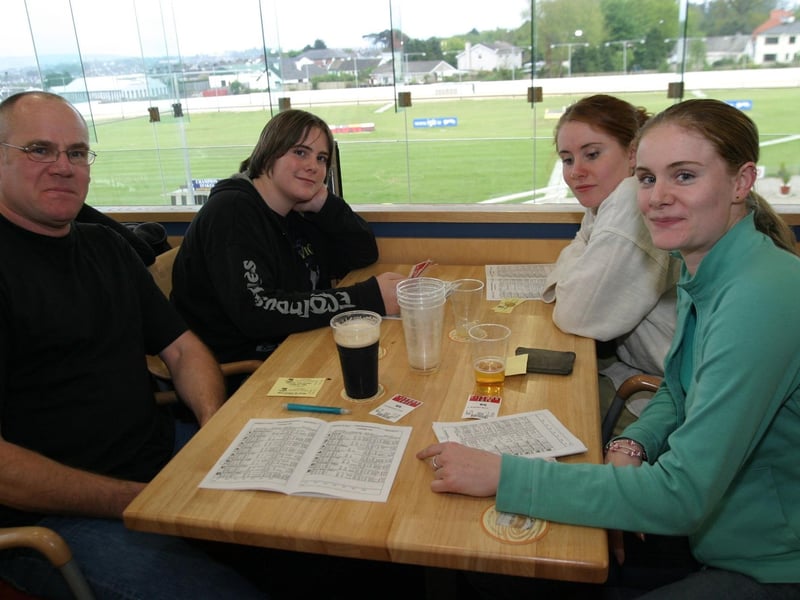 Punters enjoying a night out at the Lifford dog track in May 2004.