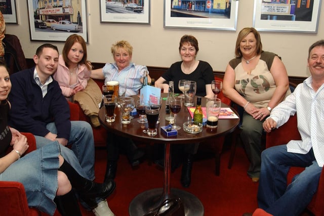 Friend and Family of Nicola Carr who celebrated her 18h birthday at the Ebrington Centre. Includea are, Kirsty Kilgore, christopher Carr, Charlene Simpson Granny Carr marie McDaid and her mum and dad Nicky and Gail. (1803CG12)                :.