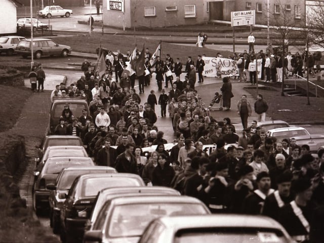 Sinn Féin march and rally demanding peace talks.