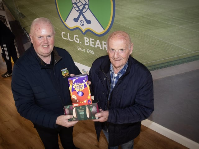 Liam Gallagher, CLG Beart chair pictured along with legendary club hurler and honorary member, James McLaughlin at Saturday's event. (Photos: Jim McCafferty Photography)