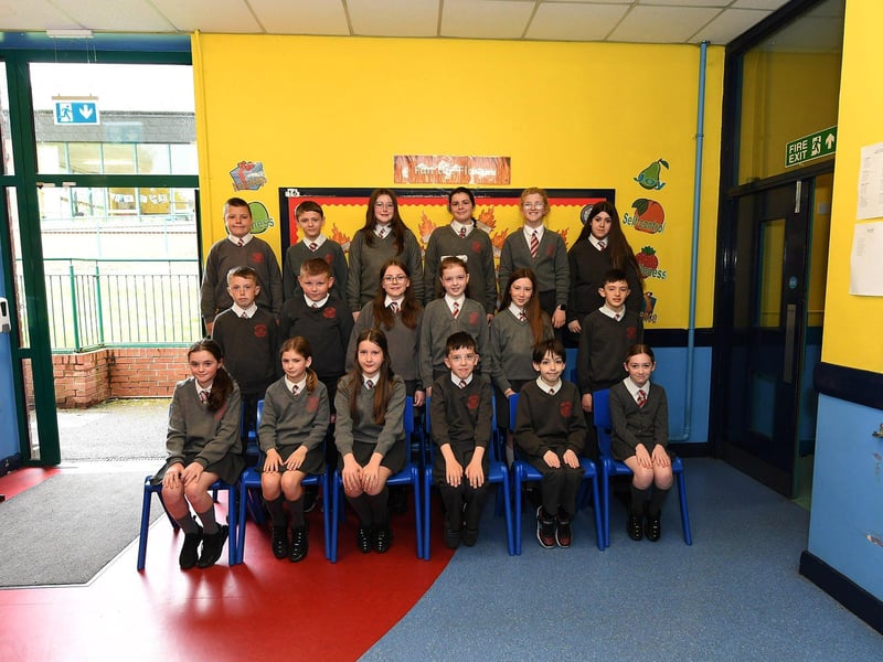 Mrs Higgin’s P7 class at Holy Family Primary School.