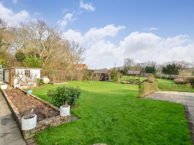 This three bed house in Trampers Lane, Boarhunt, near Fareham, is on the market for £825,000. It is listed by Fine and Country.