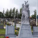 Cú Chulainn stands over the republican plot in the City Cemetery.
