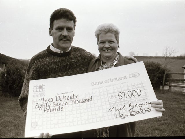 Myra Doherty with her incredible winnings from RTE's popular Winning Streak.
