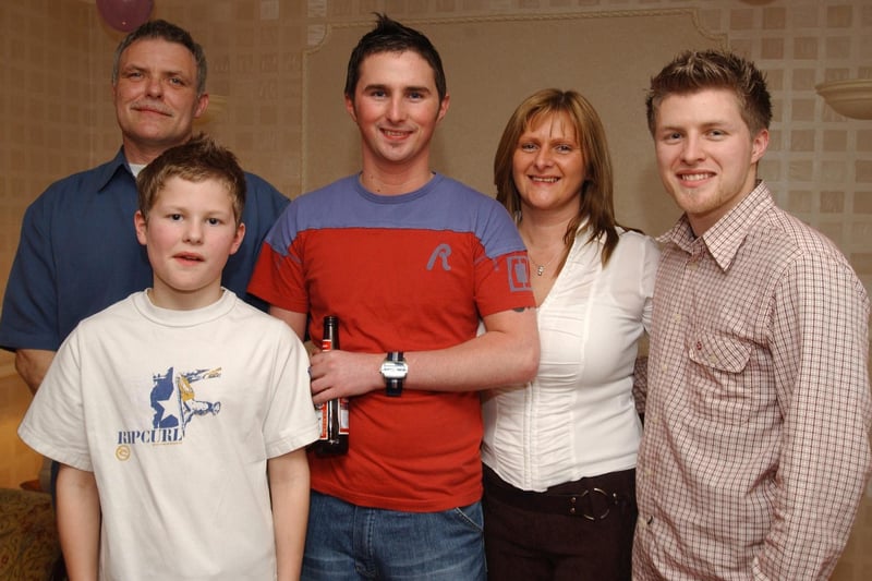 Gavan O Hagan, with his Mum and Dad, Paddy and Deirdre and his brothers Gregory and Conor.