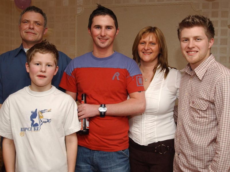 Gavan O Hagan, with his Mum and Dad, Paddy and Deirdre and his brothers Gregory and Conor.