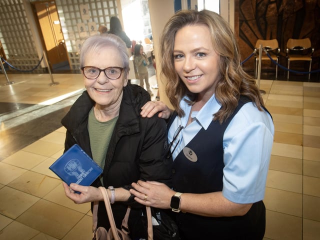 Credit Union member Belle Wallace pictured with CU's Sharon Doherty on Saturday. : .