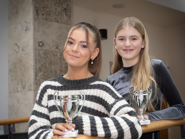 The Doherty sisters - Sienna and Amber from County Donegal who took part in last week's MacCafferty School of Music Annual Charity Feis at the Millennium Forum, Derry. (Photos: Jim McCafferty Photography)