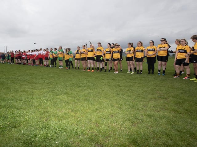 Ladies getting ready for a warm up before Saturday's event at Beart GAC.