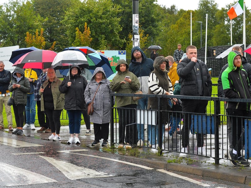 Spectators at the National Hunger Strike Commemoration march on Sunday afternoon. Photo: George Sweeney