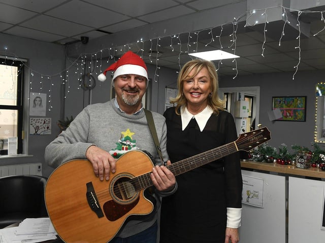 Darren McPartland and Helena Bracken, Depaul managers, pictured at the Foyle Haven's Coffee Morning on Friday morning. The event was held to raise awareness of Depaul's Home for Christmas campaign and Homeless Awareness Week. Photo: George Sweeney