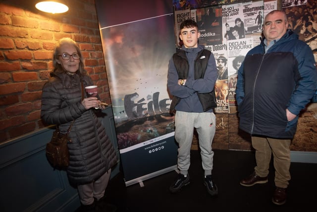 Kickboxer Matthew Kyle pictured with his parents Susan and Matt at Monday night's premiere.