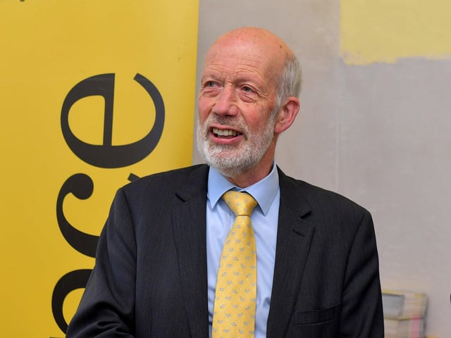 David Ford, Alliance party president and former party leader, speaking at the official opening of the party’s new constituency offices at 1 Dacre Terrace, Carlisle Circus, Derry, on Wednesday morning.  Photo: George Sweeney.  DER2313GS – 29