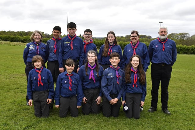 Leaders and scouts from of the 8th Donegal Carndonagh Scouts who took part in the Errigal Cup and Shield County Finals held at the City of Derry Rugby club. Photo: George Sweeney