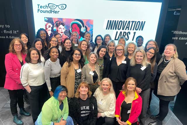 Participants on the 2024 Innovation Labs cohort with TechFoundHer founder Mairin Murray and Innovation Labs facilitator Miriam Elst