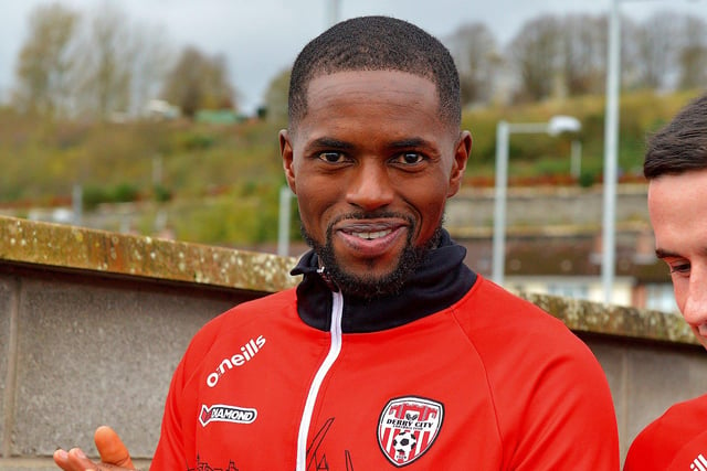Midfielder Sadou Diallo, who will miss the game through suspension, pictured on Saturday morning prior to the team’s departure for Dublin ahead of tomorrow’s FAI Cup Final against Shelbourne. George Sweeney.  DER2244GS – 37