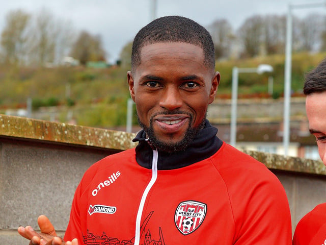 Midfielder Sadou Diallo, who will miss the game through suspension, pictured on Saturday morning prior to the team’s departure for Dublin ahead of tomorrow’s FAI Cup Final against Shelbourne. George Sweeney.  DER2244GS – 37