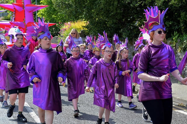 Participants who took part in the second annual Inishowen Pride Parade, held in Buncrana on Sunday afternoon. Photo: George Sweeney. DER2322GS - 24