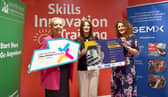 NWRC Business Skills Manager Sinead Hawkins pictured with NWRC Business Development Executive Sinead Milligan and GEMX NW Project Director Joanne Sweeney at the launch of the Advanced Manufacturing Skills Academy.. 