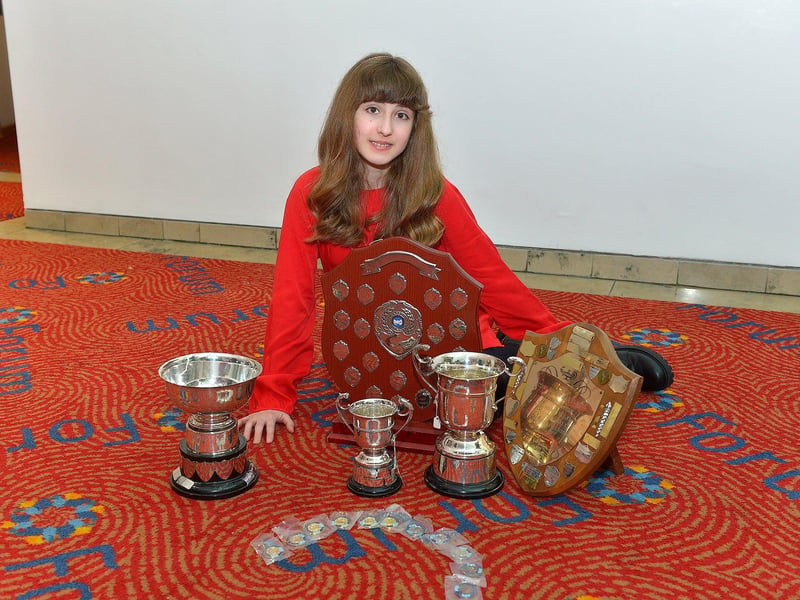 Evie Francis, Foyle School of Speech and Drama, achieved 1st place in year 9/10 Sight Test, Intermediate Character study, traditional Storytelling, Junior Repertoire age 13 and under 15, Young People’s Verse Year 10 and Studied Prose Year 10 at the Feis Dhoire Cholmcille on Friday at the Millennium Forum. Photo: George Sweeney.  DER2315GS – 214