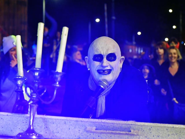 Uncle Doom and his organ of Gloom at the 2024 Halloween festivities. Photo: George Sweeney