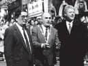 The late John Hume with Bill Clinton and Mayor, John Kerr in Shipquay Street in 1995.