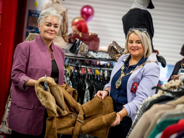 Mayor of Derry City and Strabane District, Councillor Sandra Duffy, opening The Quirky Corner in Quayside, which will help generate valuable funds for HURT services