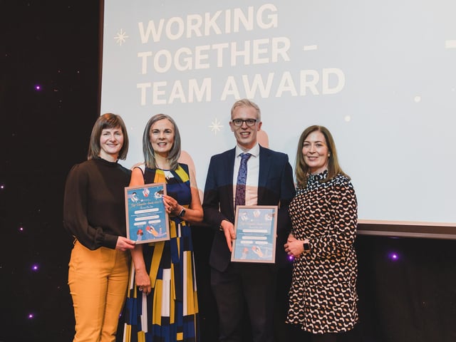 Highly Commended in the Working Together Team Award was the Renal Team, (Trustwide) pictured with Karen Hargan, Director of Human Resources & Organisation Development.