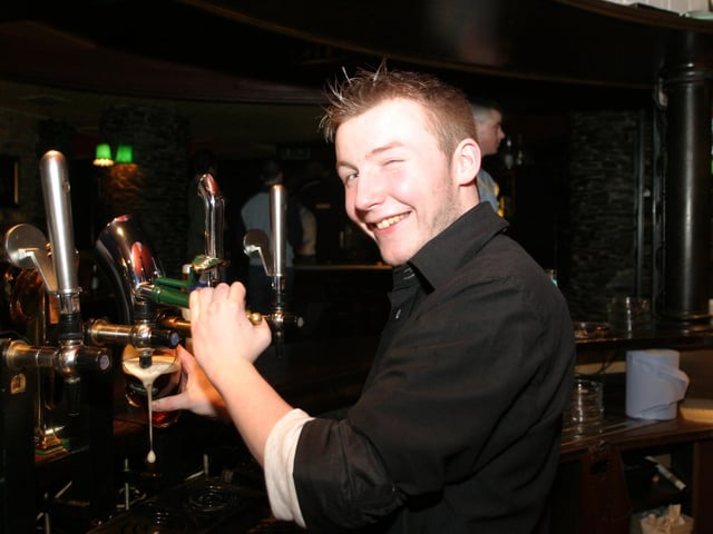 Out and about in Duke's Bar in early 2004.