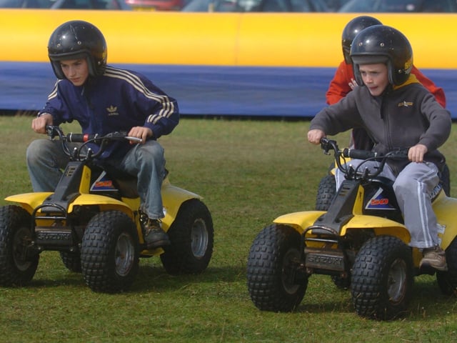 The mini quads proved a popular attraction at Clonmany show. (0508A07) : Clonmany Festival, Vintage Show, Agricultural Show and Raft Race in August 2005.