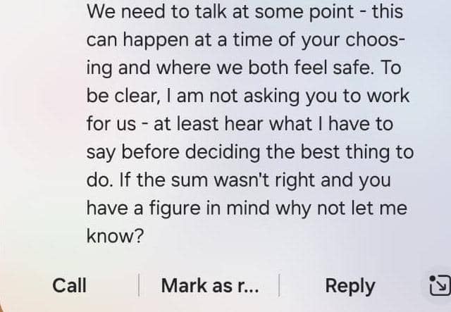 A text message a Derry republican claims he received from Mi5.