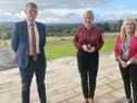 First Minister Designate Michelle O'Neill with Foyle MLAs Pádraig Delargy and Ciara Ferguson.
