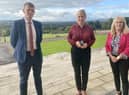 First Minister Designate Michelle O'Neill with Foyle MLAs Pádraig Delargy and Ciara Ferguson.