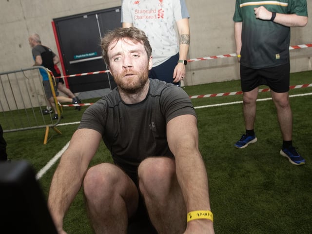 Owen Doherty shows his mettle on the rowing discipline on Sunday.