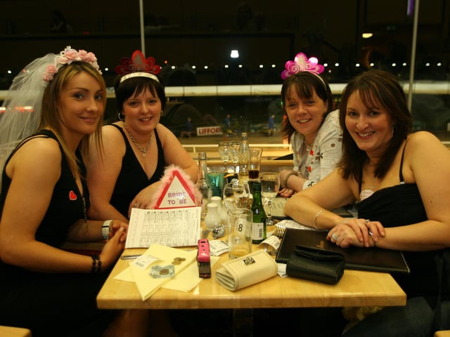Enjoying a night out at the Lifford Stadium in March 2005.