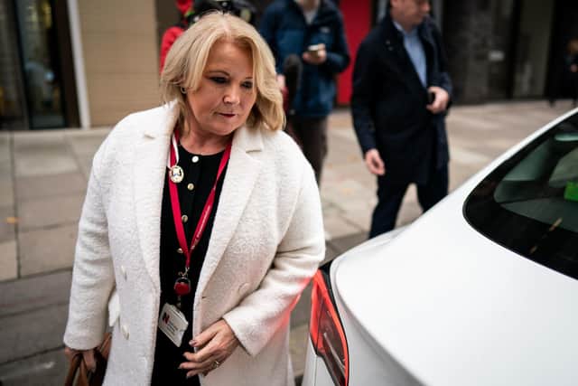 Pat Cullen, the head of the Royal College of Nurses (RCN) leaves the Department of Health in Westinster, London following her meeting with Health Secretary Steve Barclay as he tries to avert strike action. Photo credit: Aaron Chown/PA Wire