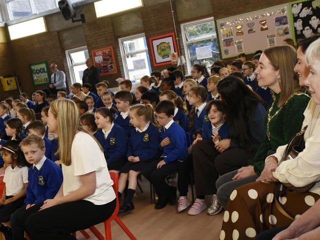 Chapel Road Primary School special assembly to celebrate winning Primary School of the Year- County Derry at the recently held Local Women Education Awards.