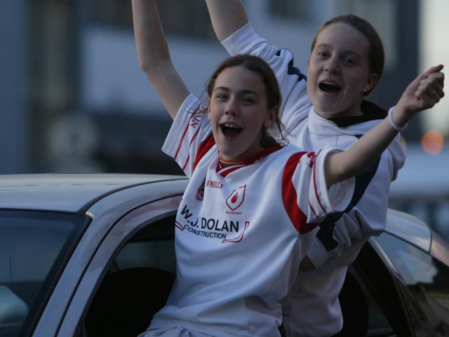 Celebrating Tyrone winning the All-Ireland Senior Football Championship against Armagh in September 2003