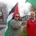 Sinn Féin MLA at a Palestinian Prisoners’ Day demonstration in the Bogside.