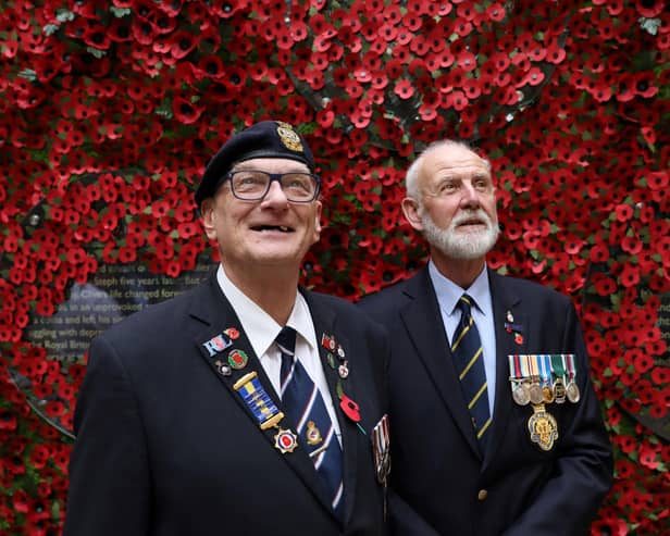 War veterans David John Dade (Left) and Ken Sprowles at the launch of the Royal British Legion's Poppy Appeal in central London (photo: Getty Images)