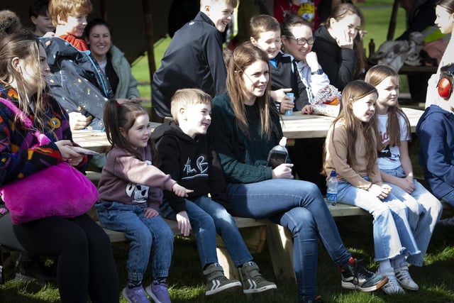 Enjoying the sunshine and the Fun at Saturday’s Feile’s Spring In The Park event at Bull Park.