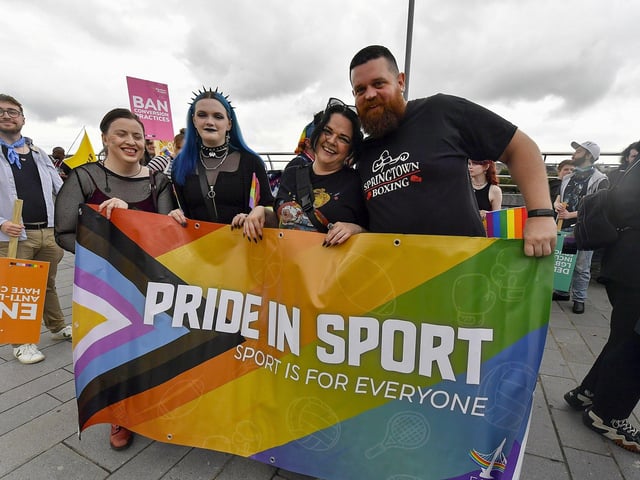 Revellers take part in the 2025 Foyle Pride Parade. Photo: George Sweeney