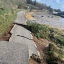 Damage to Moville Shore Walk, caused by Storm Kathleen.