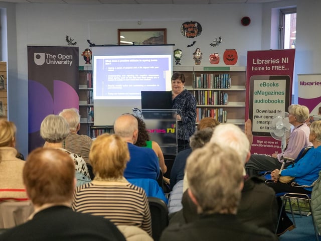 Evelyn Hoy, COPNI, speaking at the event.
