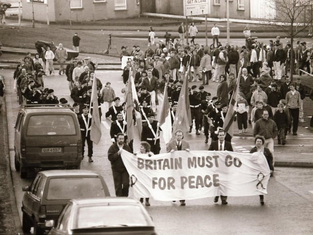 Sinn Féin march and rally demanding peace talks.