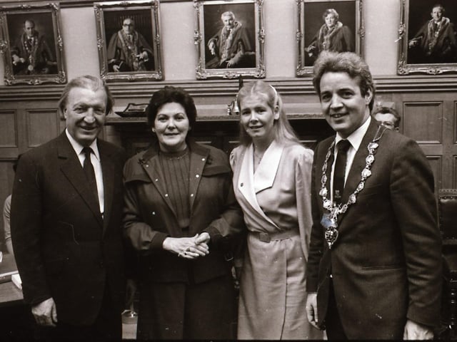 Charlie Haughey at the Guildhall with Mayor John Tierney.
