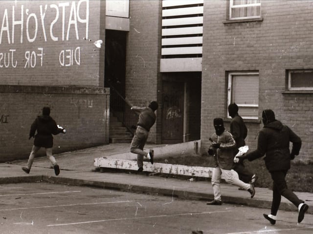 Scenes from the Bogside during rioting on August 12.