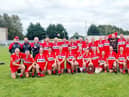 Derry Masters celebrate their All Ireland Shield victory over London in St Peregrine’s GAC in Dublin on Saturday.