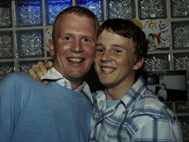 Pete pictured with his friend Stephen. : .